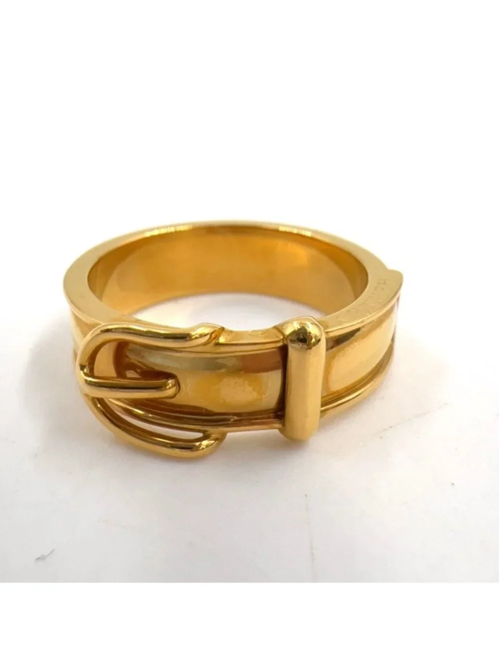Hermes Ceinture Metal Gold Scarf Ring
